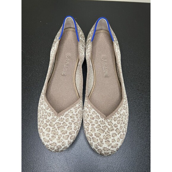 Rothy's The Flat Portobello Spot Womens 8 Ballet Flat Shoes Animal Print NEW - Picture 1 of 11